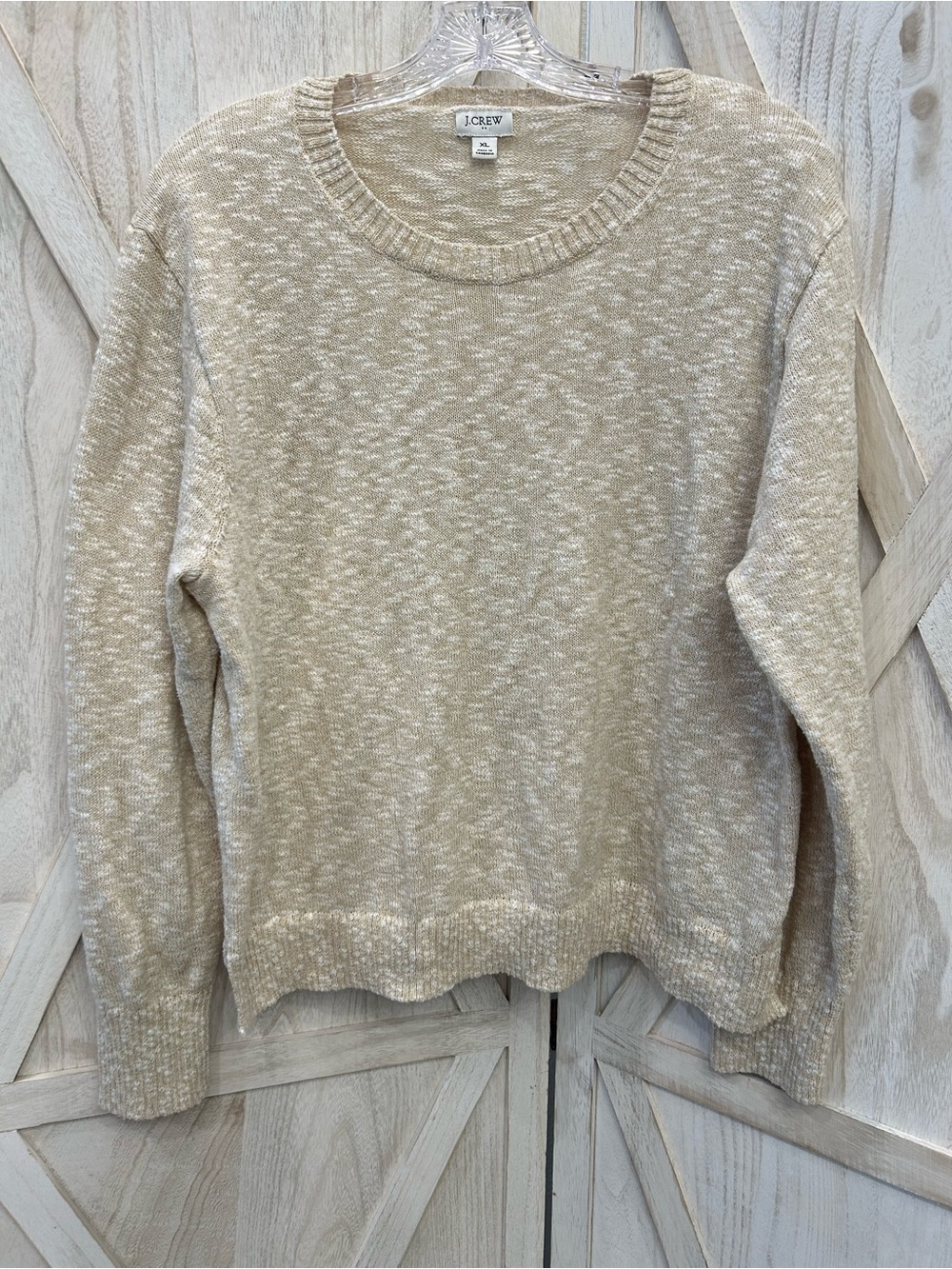 J. Crew Cream Marled Crewneck Sweater